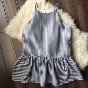NWT Striped Peplum Top